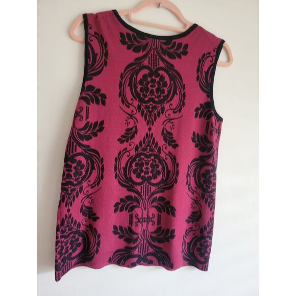 Pendleton Cardigan And Tanktop Coord 100 % Merino Wool Pink And Black Size S - Picture 6 of 9